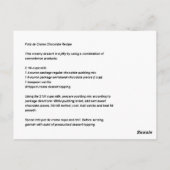 Carte Postale Pots de crème au chocolat Recette (Dos)