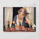 Carte Postale Potting Tulips par Jessie Willcox Smith (Dos)