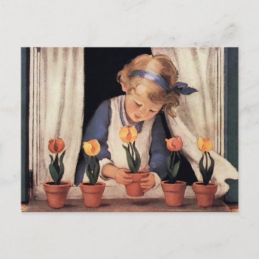 Carte Postale Potting Tulips par Jessie Willcox Smith (Devant)