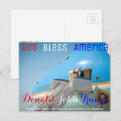 Carte Postale POTUS Donald Trump agitant Air Force One USA (Devant / Derrière)