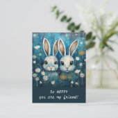 Carte Postale Poubelles et cinglées à Hoppy Cute Valentine's Day (Debout devant)