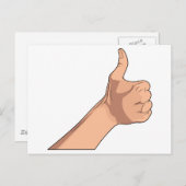 Carte Postale Pouce en l'air / Signal de l'auto-stop 2 (Devant / Derrière)