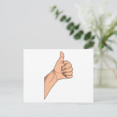 Carte Postale Pouces vers le haut / Hitchhihiking Hand Sign Gest (Debout devant)