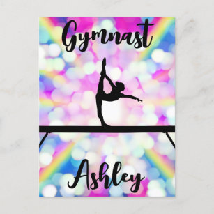 Carte Postale Poudre de gymnastique Rainbow Bokeh personnalisée