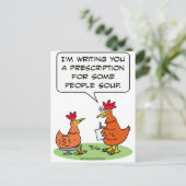 Carte Postale poule gens médecin soupe de patient (Debout devant)
