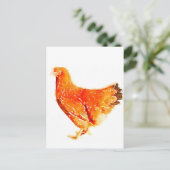 Carte Postale poule rouge (Debout devant)