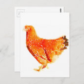 Carte Postale poule rouge (Devant / Derrière)