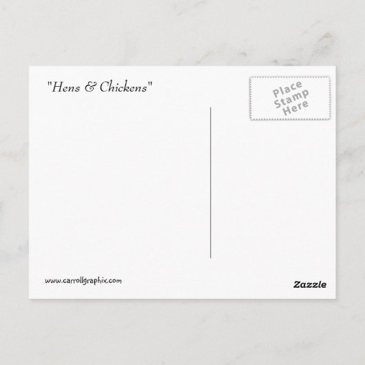 Carte postale poules et poulets (Dos)