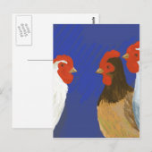 Carte Postale poules françaises (Devant / Derrière)