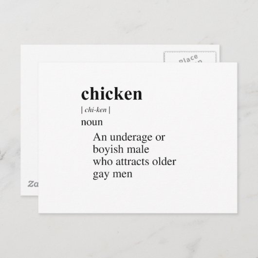 CARTE POSTALE POULET (Devant / Derrière)