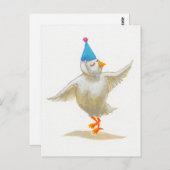 Carte Postale Poulet art fête casquette agréable sensation Holly (Devant / Derrière)