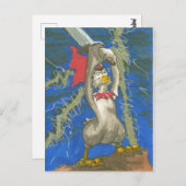 Carte Postale Poulet au barbare (Devant / Derrière)