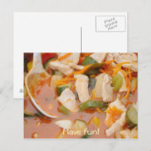 Carte Postale poulet au curry rouge avec légumes (Devant / Derrière)