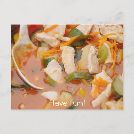 Carte Postale poulet au curry rouge avec légumes (Devant)