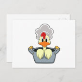 Carte Postale Poulet avec marmite (Devant / Derrière)