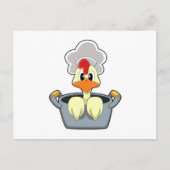 Carte Postale Poulet avec pot à Cuisine (Devant)