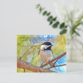 Carte Postale Poulet d'aquarelle avec versets bibliques (Debout devant)