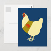 Carte Postale poulet de guerre décoré (Devant / Derrière)