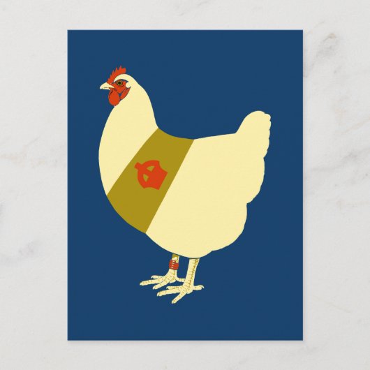 Carte Postale poulet de guerre décoré (Devant)