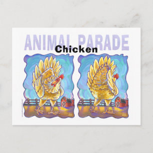 Carte Postale Poulet de la Parade Animale