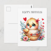 Carte Postale Poulet de naissance mignon. (Devant / Derrière)