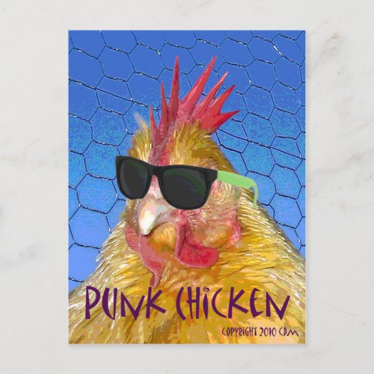 Carte Postale Poulet de punk (Devant)
