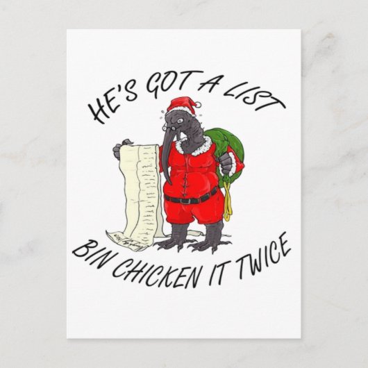 Carte Postale Poulet de Santa Bin (Devant)