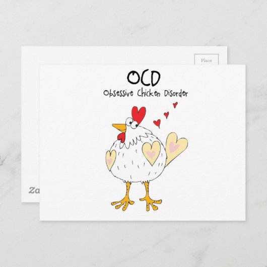 Carte Postale Poulet en amour (Devant / Derrière)