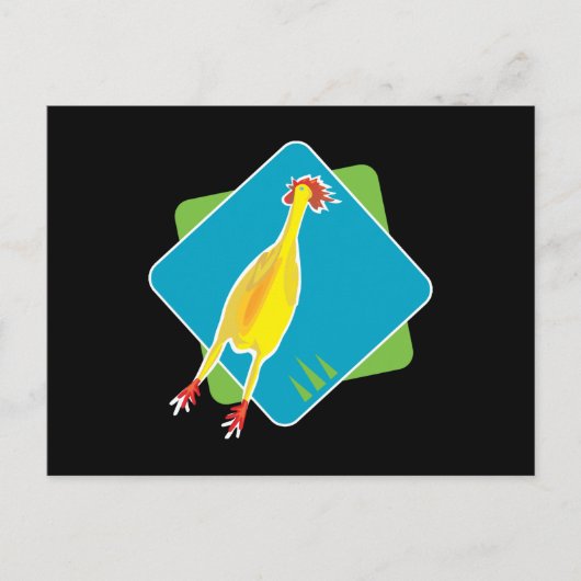 Carte Postale poulet en caoutchouc (Devant)