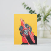 Carte Postale poulet en colère en jaune (Debout devant)