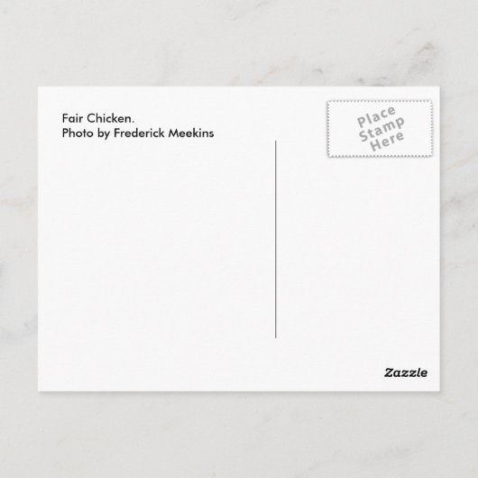 Carte Postale Poulet équitable (Dos)