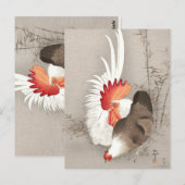 Carte Postale Poulet et coq par Ohara Koson (Devant / Derrière)