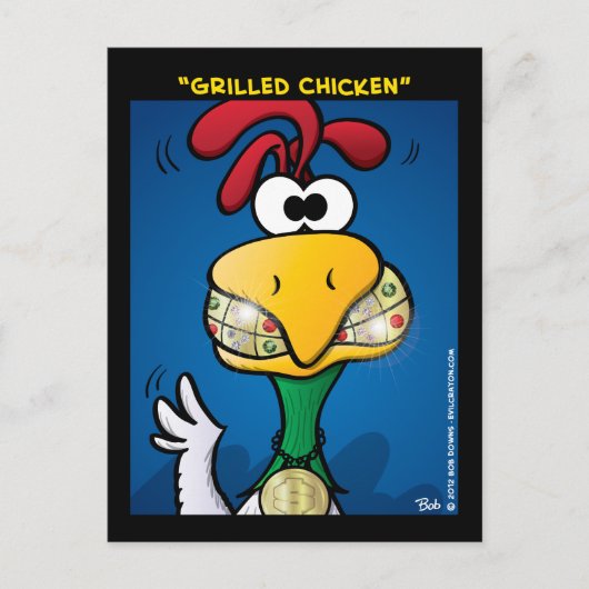 Carte Postale "poulet grillé" (Devant)