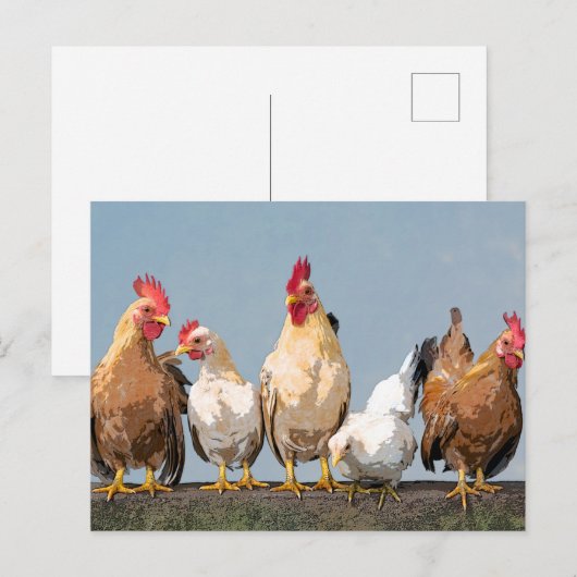 Carte Postale Poulet Hen Mug à café à deux tons (Devant / Derrière)