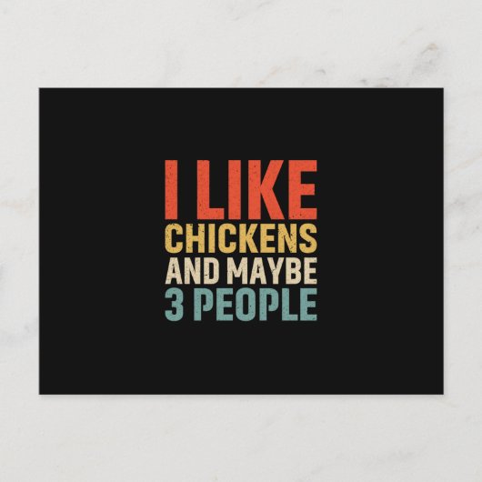 Carte Postale Poulet J'Aime Les Poulets (Devant)