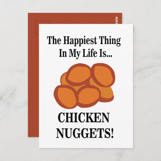 Carte Postale Poulet Nugget Restauration rapide Drôle Poulet Nug (Devant / Derrière)