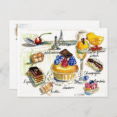 Carte Postale Poulet Petites visites Paris (Devant / Derrière)