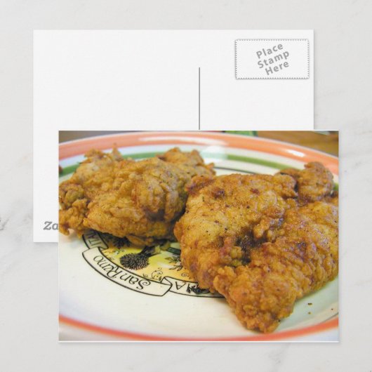 Carte Postale Poulets battus (Devant / Derrière)