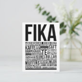 Carte Postale Poulets de café sucré Fika Poster de typographie (Debout devant)