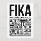 Carte Postale Poulets de café sucré Fika Poster de typographie (Devant)