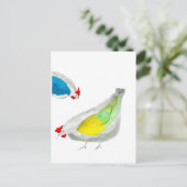 Carte Postale Poulets mignons aquarelle (Debout devant)