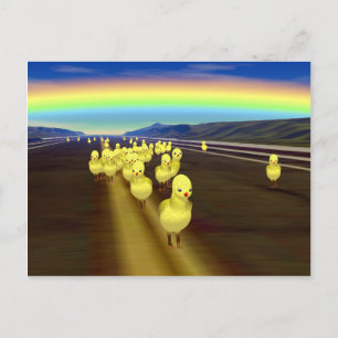 Carte Postale Poulets sur la route