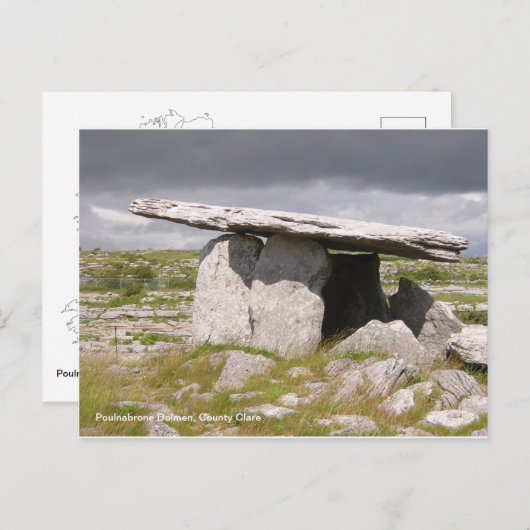 Carte Postale Poulnabrone Dolmen, Comté Clare (Devant / Derrière)