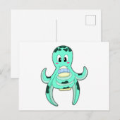 Carte Postale Poulpe avec bouteille de lait (Devant / Derrière)