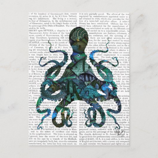 Carte Postale Poulpe bleu de poisson (Devant)