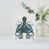 Carte Postale Poulpe bleu de poisson (Debout devant)