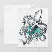 Carte Postale Poulpe de vie marine (Devant / Derrière)