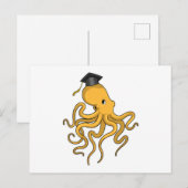Carte Postale Poulpe en tant qu'étudiant avec diplôme (Devant / Derrière)