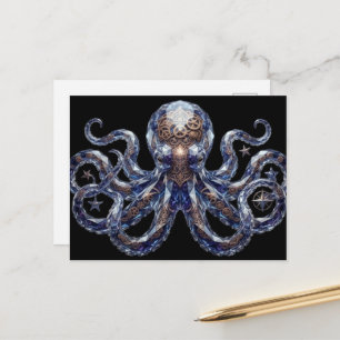 Carte Postale Poulpe Steampunk Cristallin