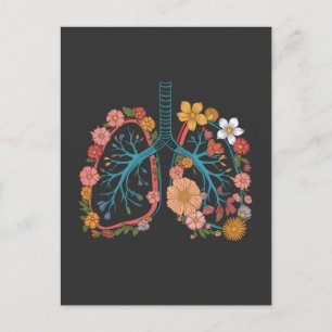 Carte Postale Poumons floraux colorés Vector Illustration cadeau